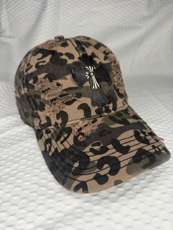 Chrome Hearts Other - MEN'S CHROME HEARTS CAMO DISTRESSED BASEBALL CAP HAT M/L LIKE NEW